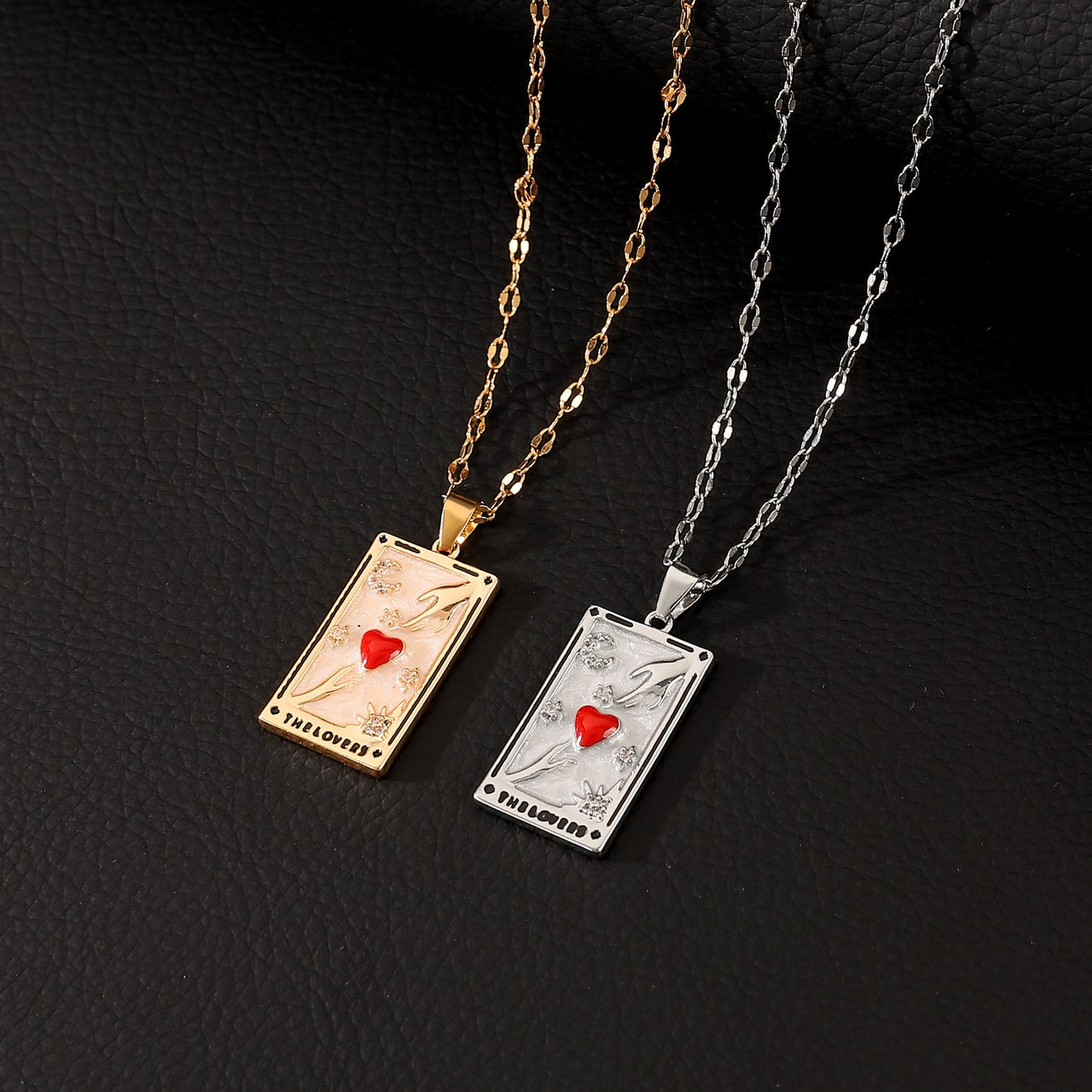 Design Square Drip Tower Female Star Moon Heart Pendants