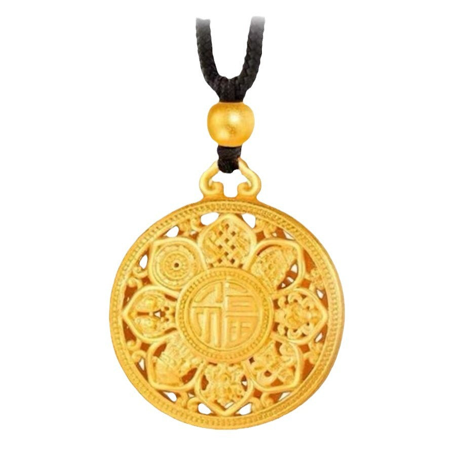 Gold Eight Treasures Compass Brass Plated Ancient Pendants