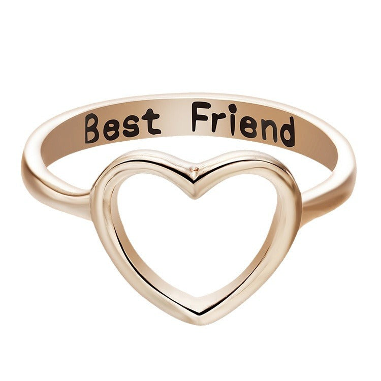 Women's Hollow Out Love Heart-shaped Fashion Simple Ring