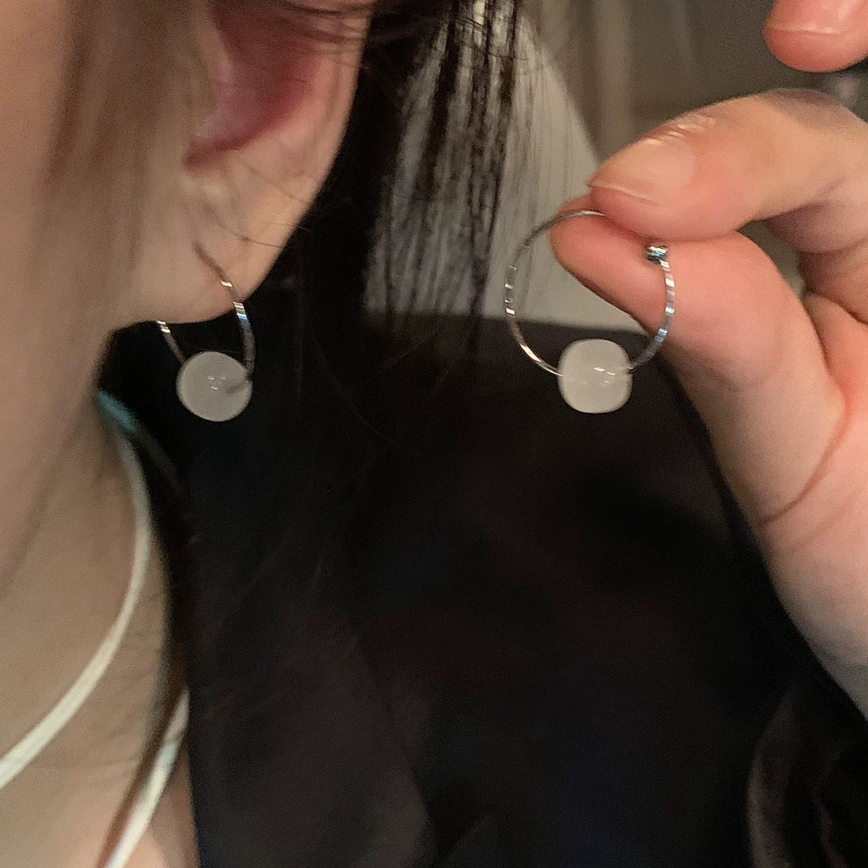 Ancient Style Chinese Circle Cold Feeling Female Niche Unique Earrings