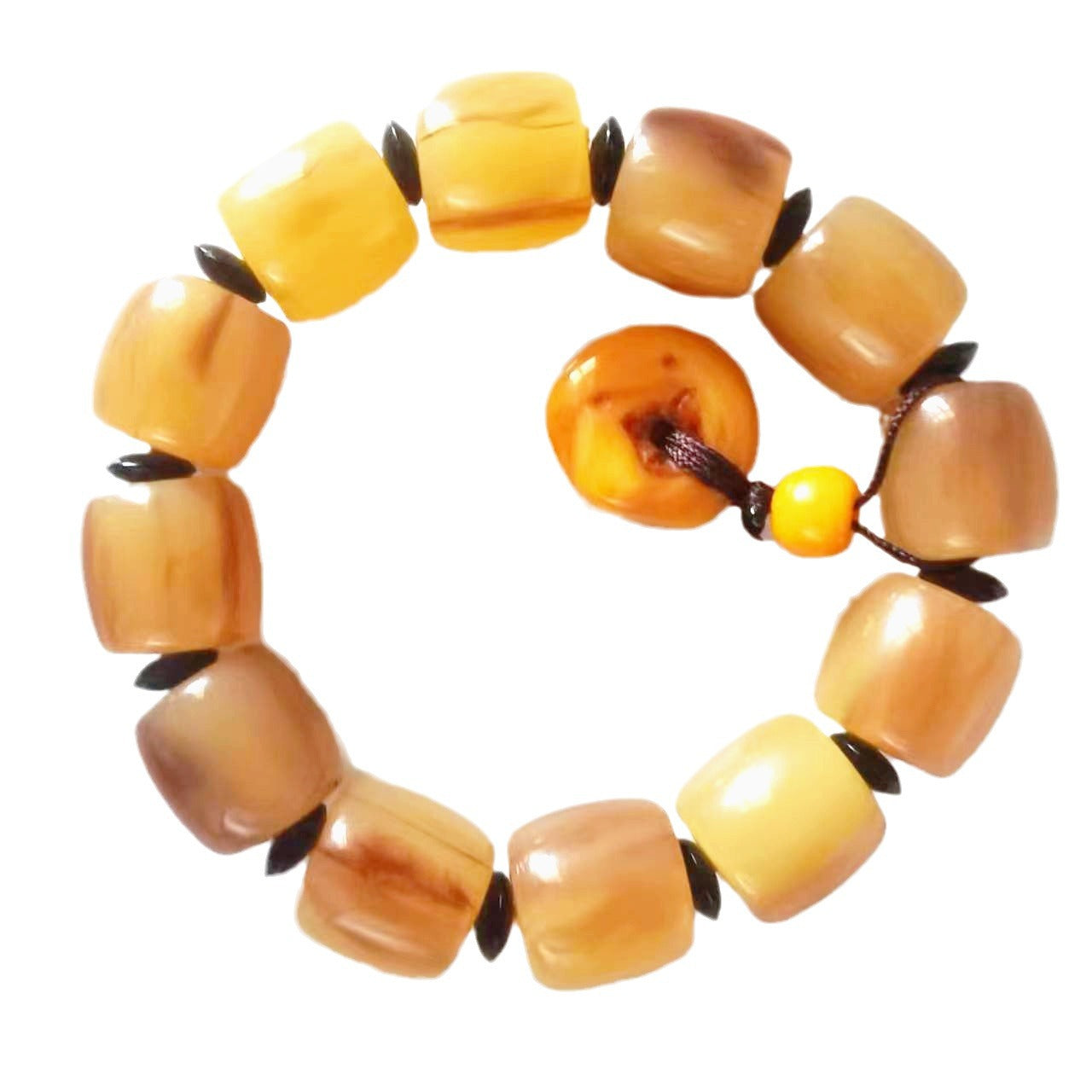 Barrel Bead Antelope Peace Buckle Rosary Resin Craft Bracelet