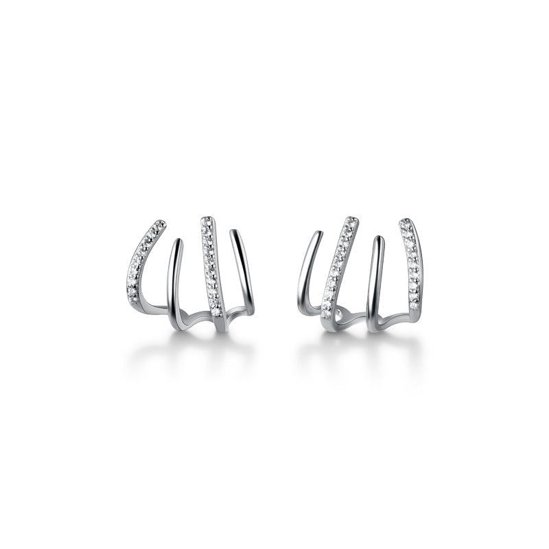 Lodge Sterling Sier Micro Rhinestone Line Earrings