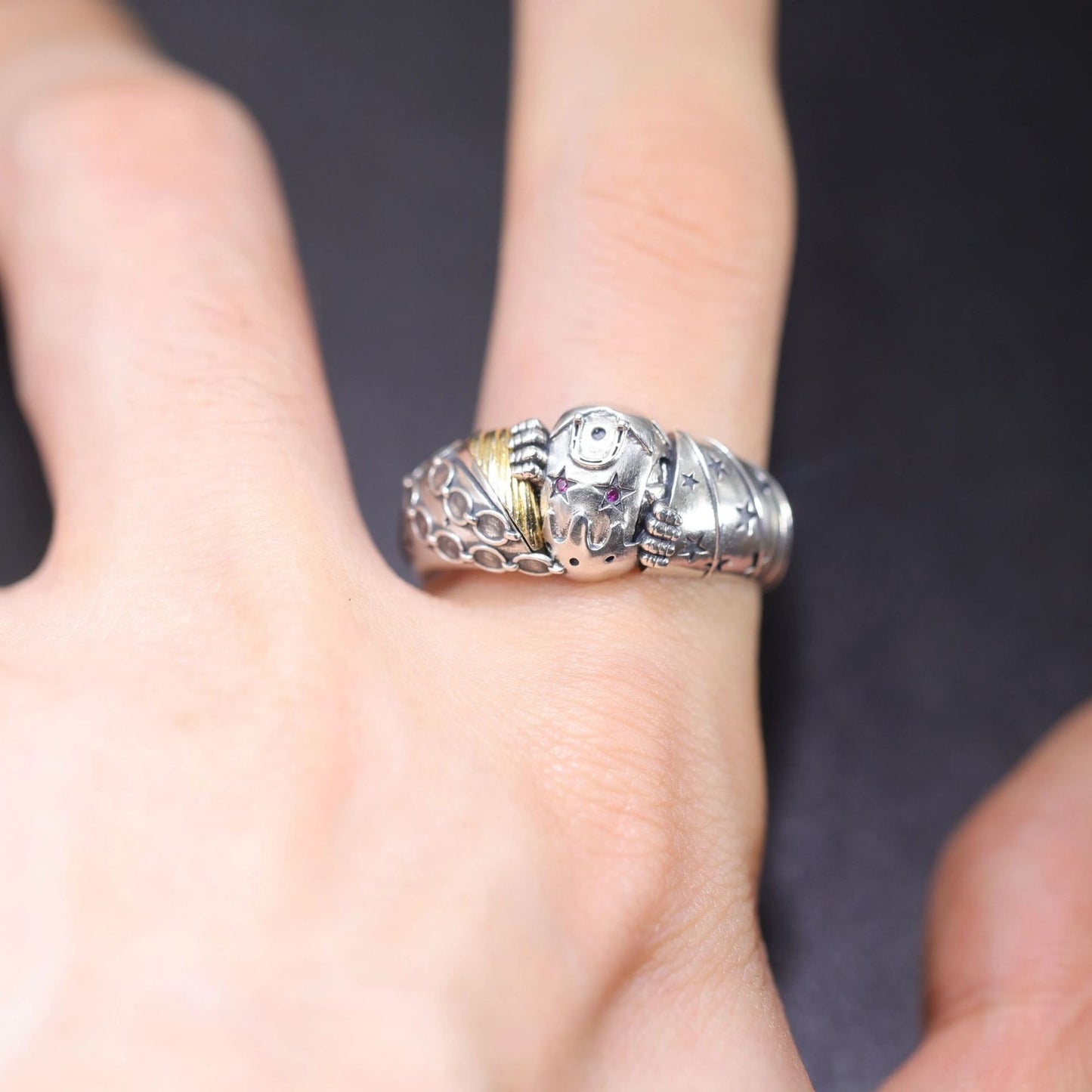 Men's Adventure Drag Racing Wild Lang Johnny Tooth Impression Personality Trend Rings