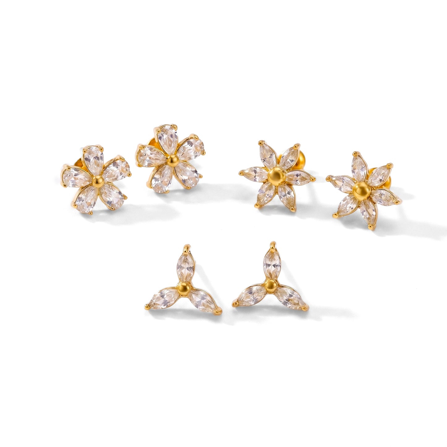 Women's Zircon Ear Titanium Steel Gold Plated Light Luxury Stud Earrings