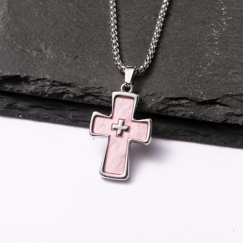 Women's & Men's Cross Fashionable Titanium Steel Design Hip Necklaces