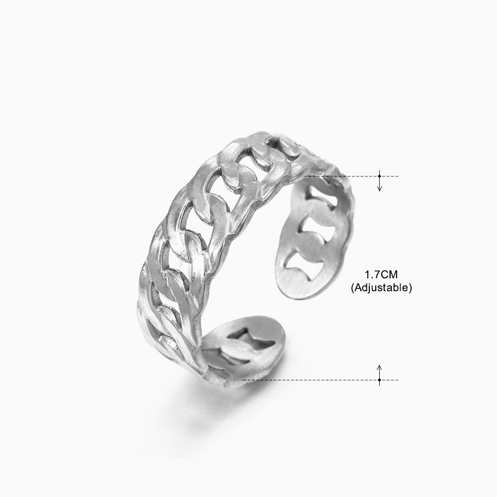 Stainless Steel Shaped Female Retro Popular Geometric Rings