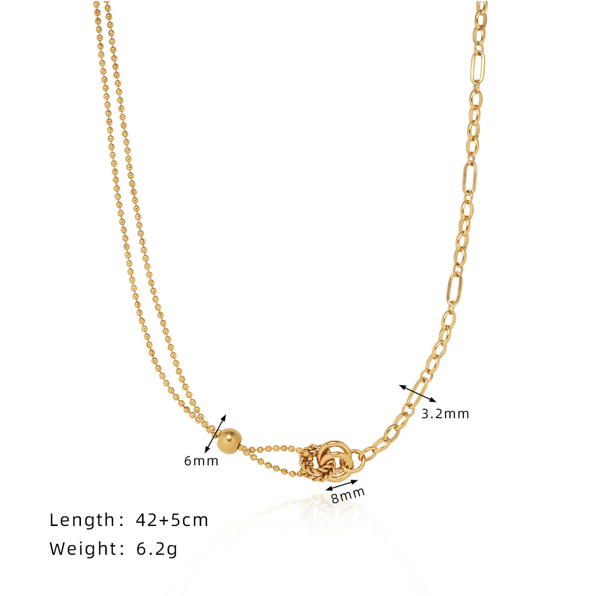 Steel Clavicle Chain Style Neutral Twist Necklaces