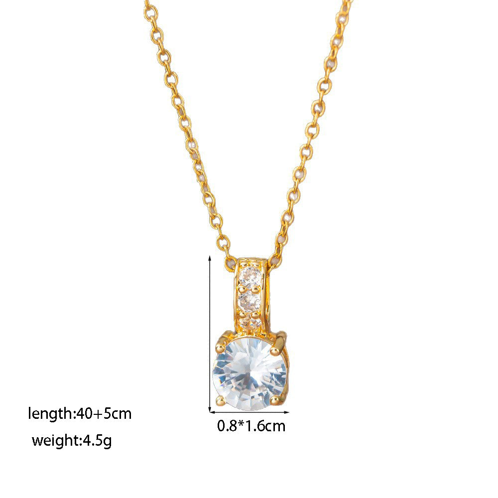 Women's Micro Inlaid Zircon Sun Star Moon Zodiac Clavicle Necklace