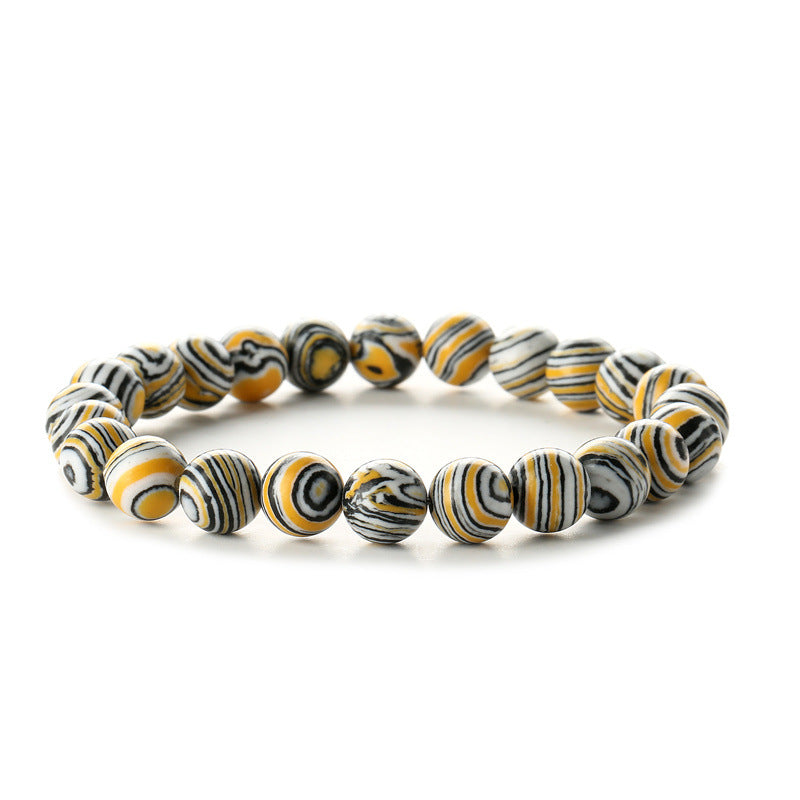 Natural Stone Turquoise Agate Bead Volcanic Frosted Bracelets