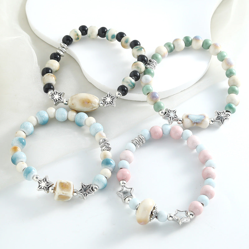 Women's Style Ceramic National Fashion Summer Minority Beaded Night Market Bracelet