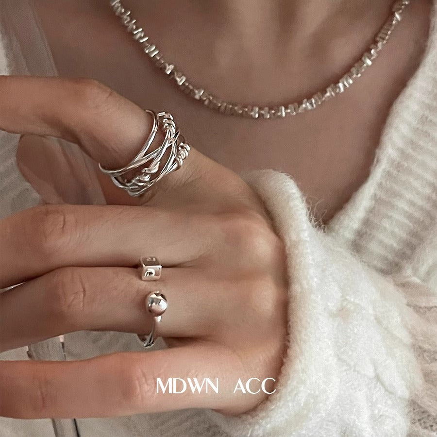 Women's Finger With Cold Personality Simple Argent Pur Rings
