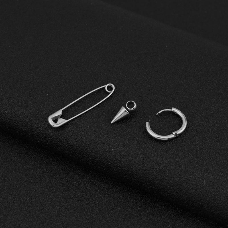 Women's & Men's Stainless Steel Personalized Pin Pointed Cone Unisex Style Titanium Ear Earrings