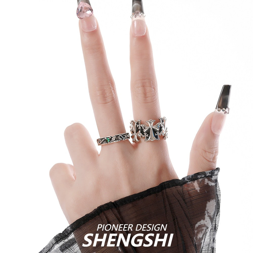 Women's & Men's Classic Cross Punk Hip Hop Cool Ring
