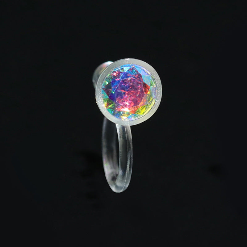 Small Color Zircon Ear Simple Resin Stud Earrings