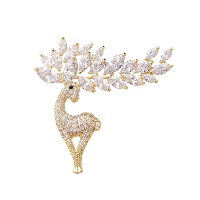 Golden Pearl Corsage Wheat Brooch Female High-grade Brooches
