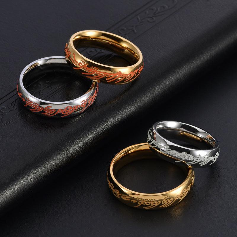 Men's Fashion Personality Luminous Magic Stainless Steel Domineering Rings