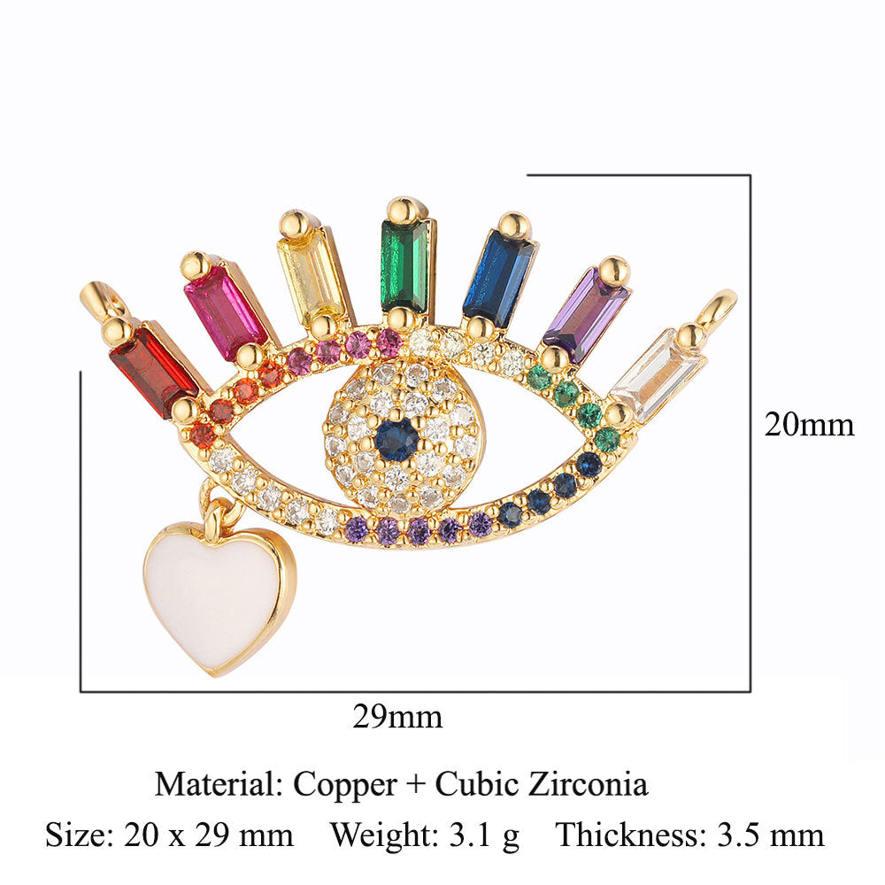 Cross Copper Zircon Devil's Eye Ornament Pendants