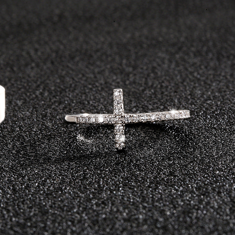 Geometric Cross Female Entire Sterling Sier Affordable Rings