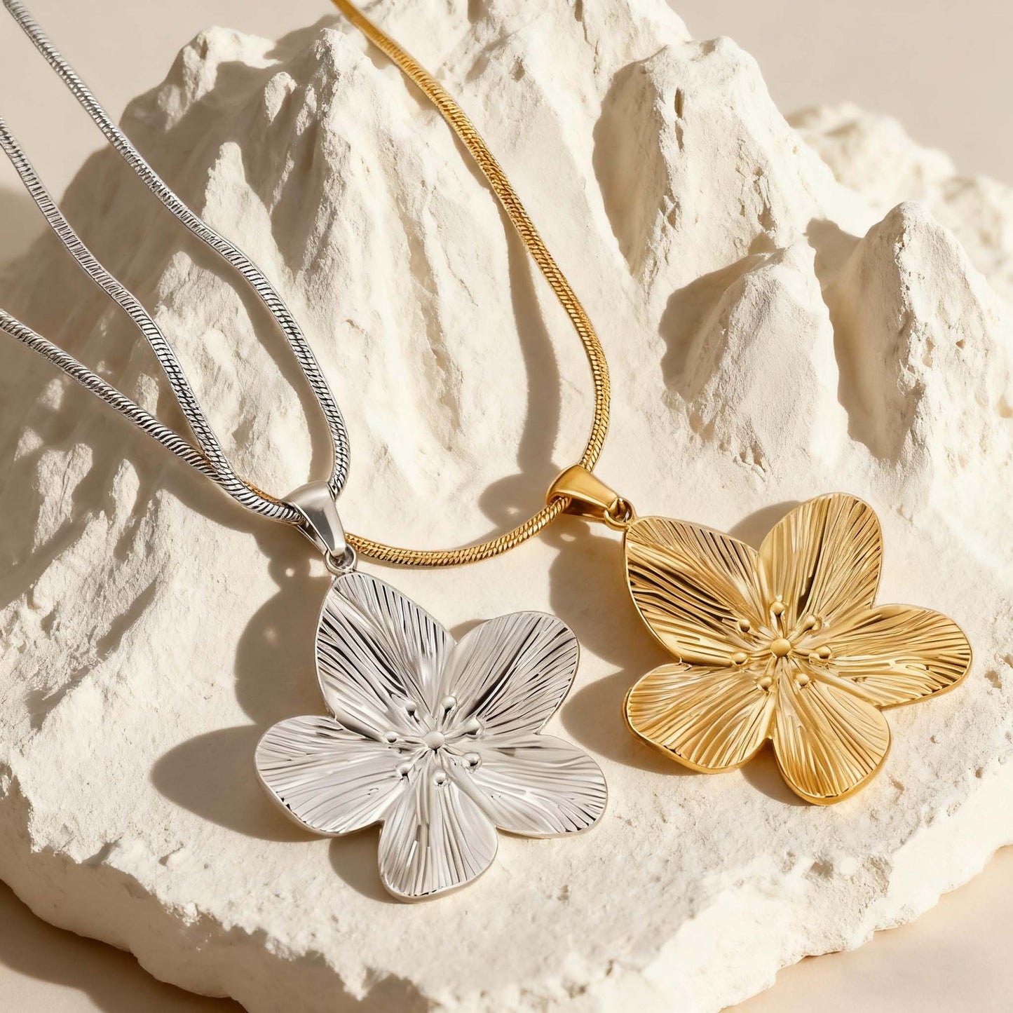 Women's Flower Summer Stainless Steel Long High-grade Fairy Clavicle Necklace