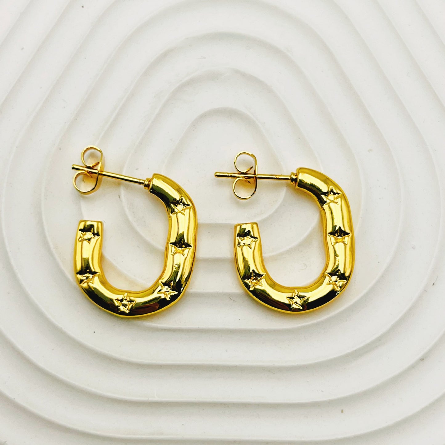 Women's Exaggerated Stainless Steel Round For Ear Clip Geometric Earrings