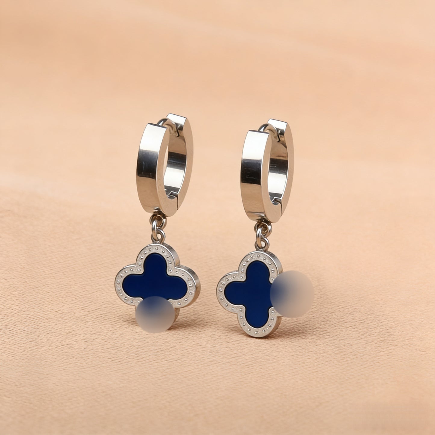 Lucky Four-leaf Clover Titanium Steel Gold Plating Fashion Earrings