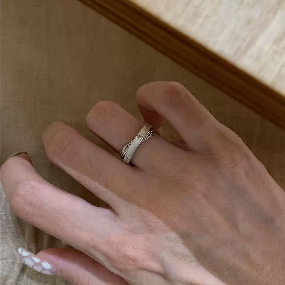 Women's Mercury Double Brushed Asterism Light Luxury Rings