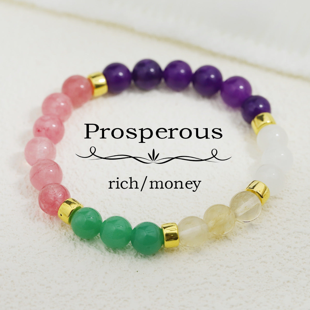 Tigereye Natural Stone Beaded Crystal Unisex Bracelet