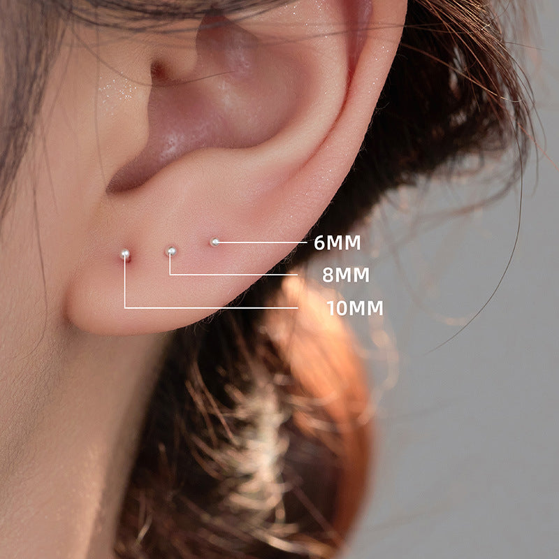 Women's & Men's Need To Take Off Small Double-headed Round Beads Ear Bar Stud Earrings