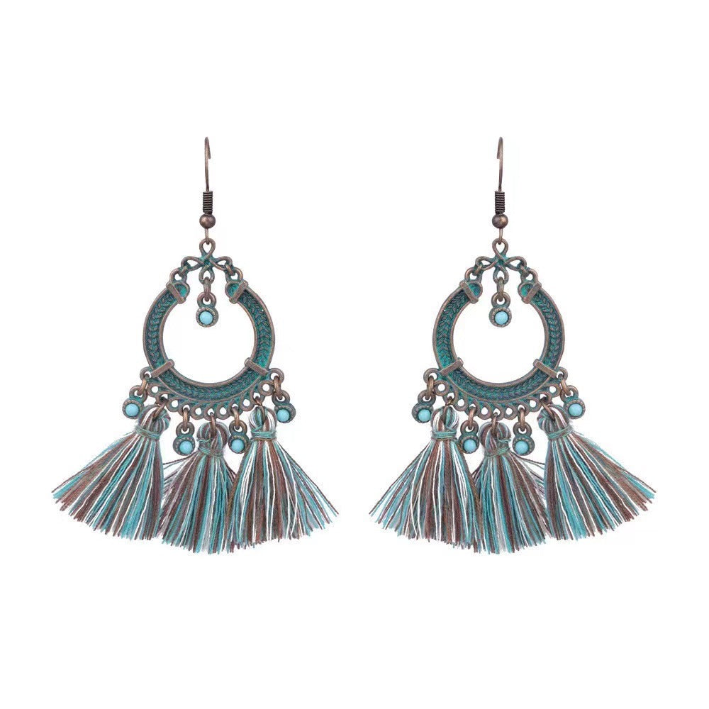 Thin Vintage Tassel Palace Style Ethnic Earrings