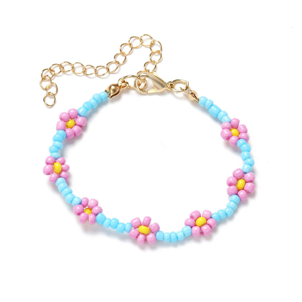 Women's Style Bead Flower Bohemian Vitality Color Necklaces