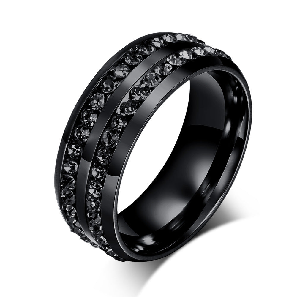 Double Rows Of Diamonds Female Male Inlaid Zircon Titanium Starry Bracelet