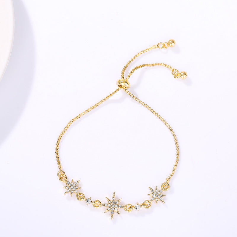 Women's Zircon Flower Korean Simple Design Personalized Bracelets