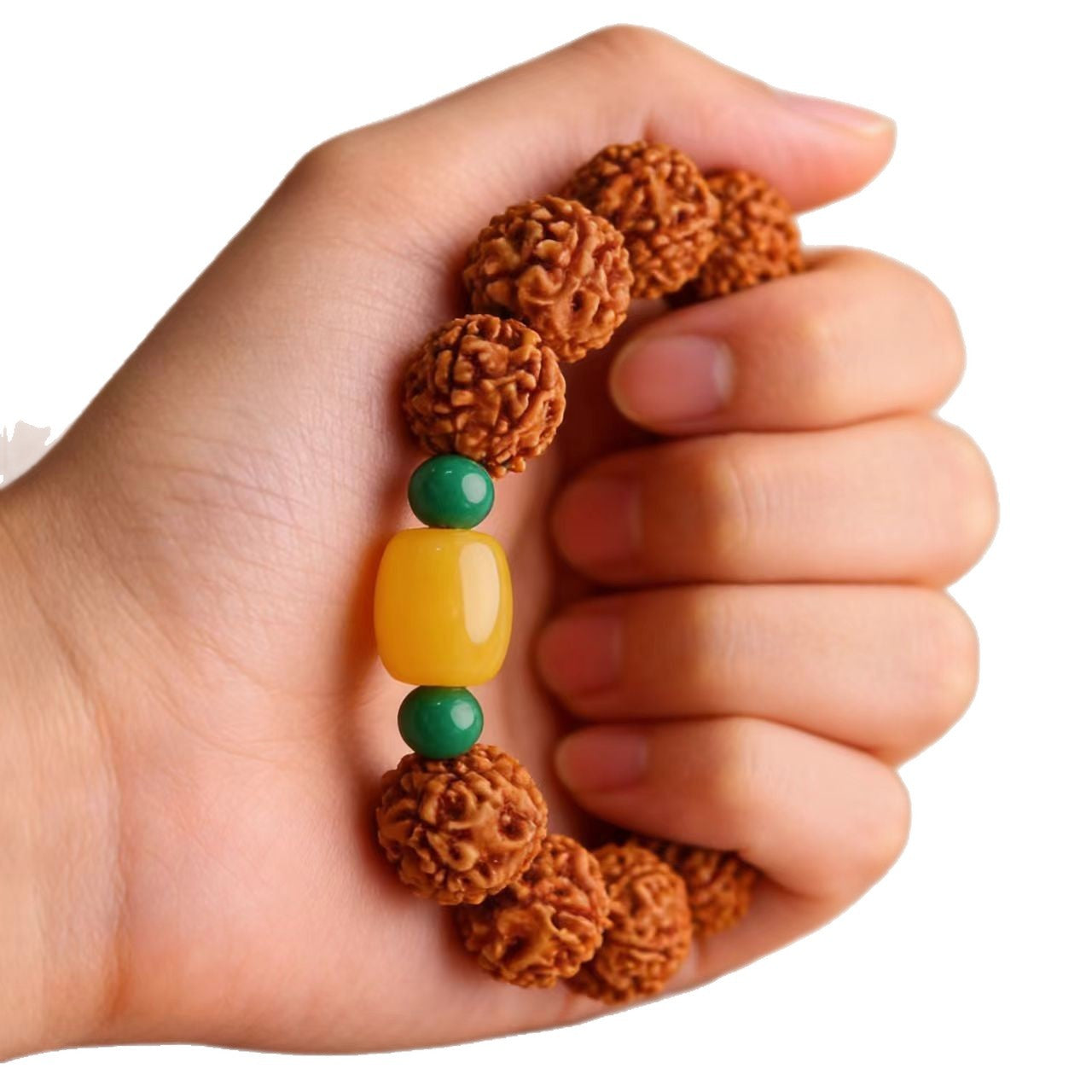 Bodhi Seeds Beeswax Prayer Hand Toy Bracelet