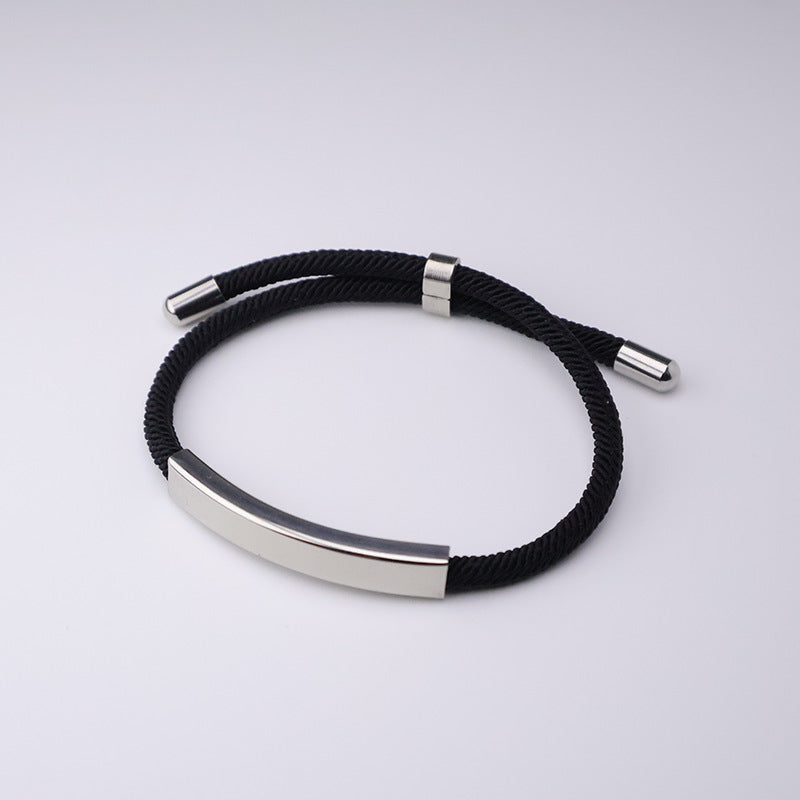 Lettering Printing Material Stainless Steel Small Gift Titanium Woven Hand Bracelets