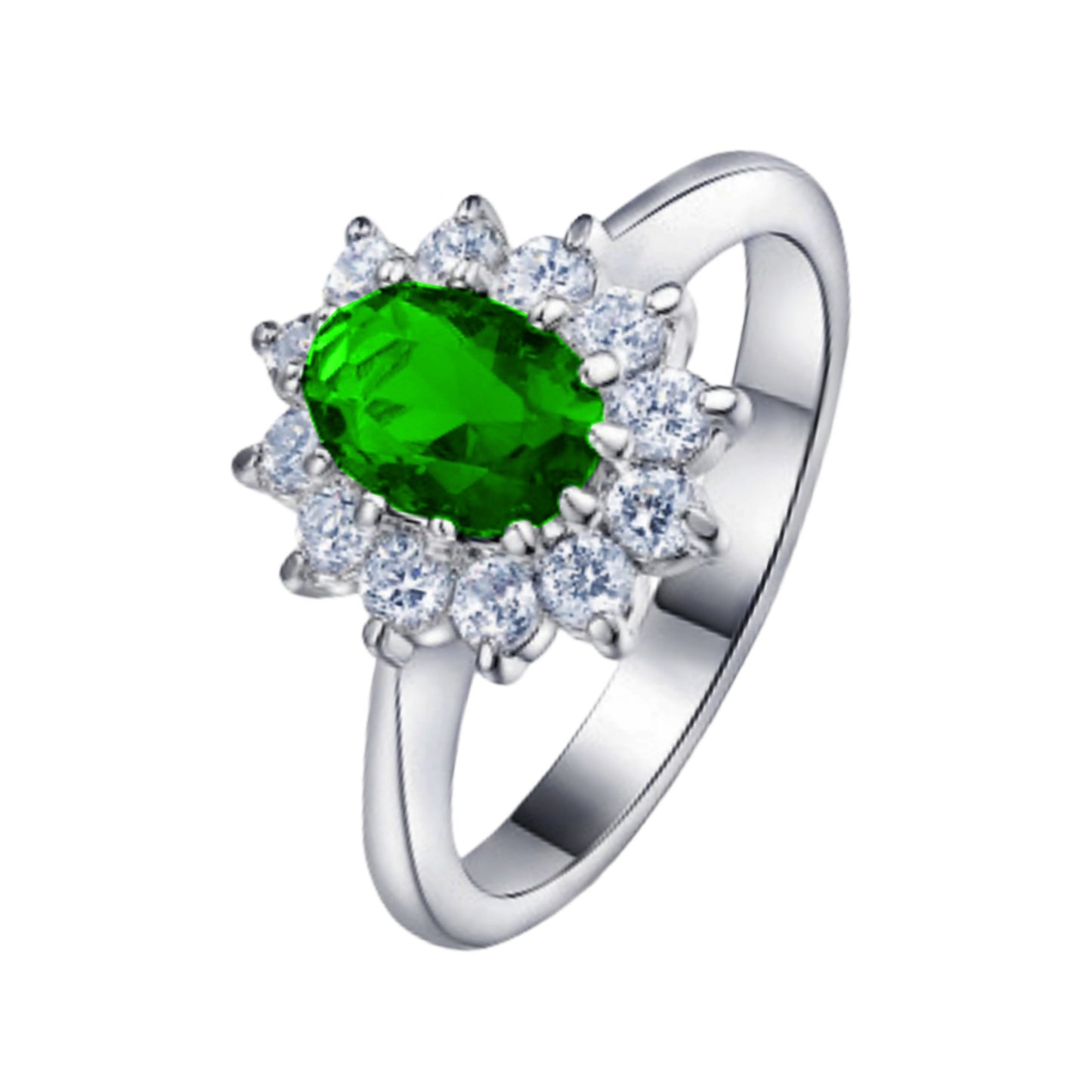 Gemstone Zircon Creative Personality Inlaid Emerald Ring