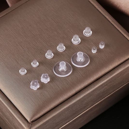 Back Plug Silicone Transparent Plastic Eardrops Stud Earrings
