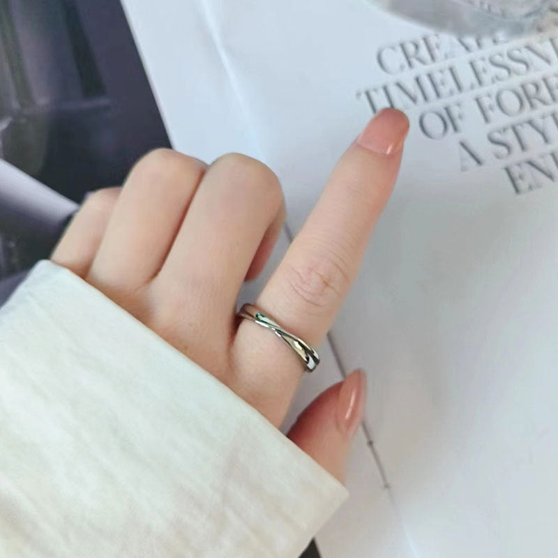 Women's & Men's Mobius Couple One Pair Open Fashion Zircon Rings