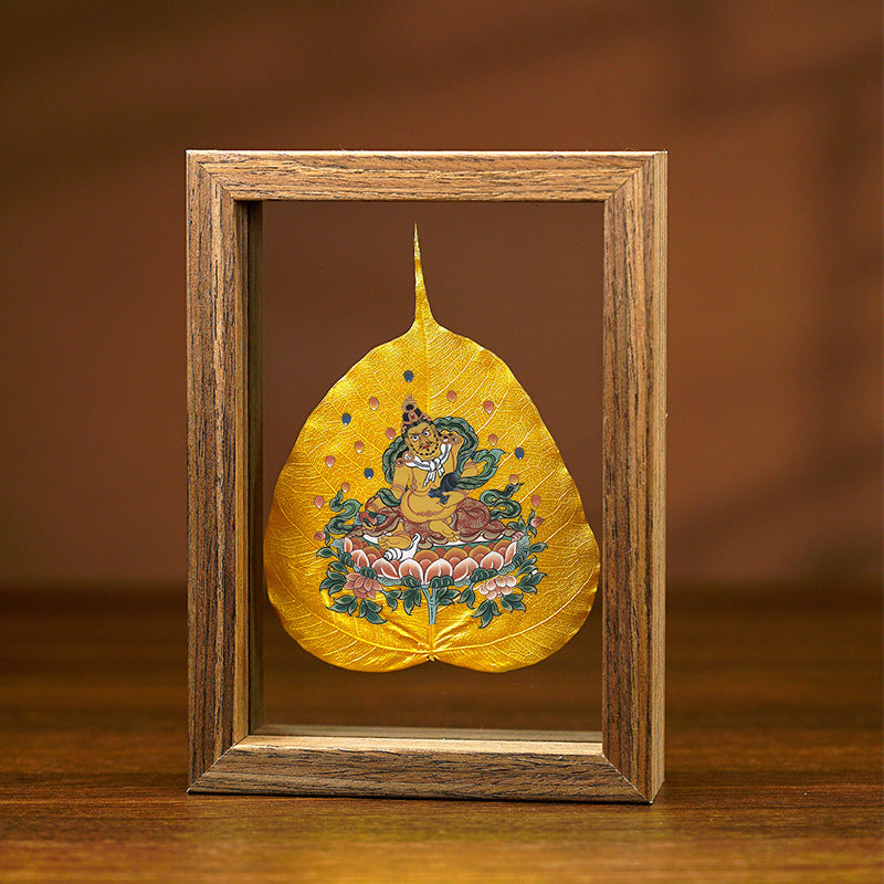 Decoration Zodiac Yellow God Of Wealth Leaf Specimen Can Pendants