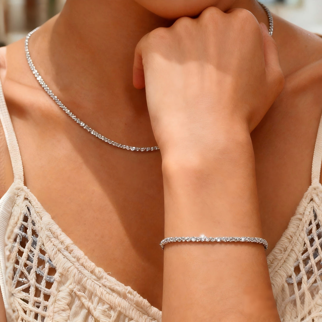 Small Pieces Of Sier Snake-shaped Clavicle Chain Necklaces