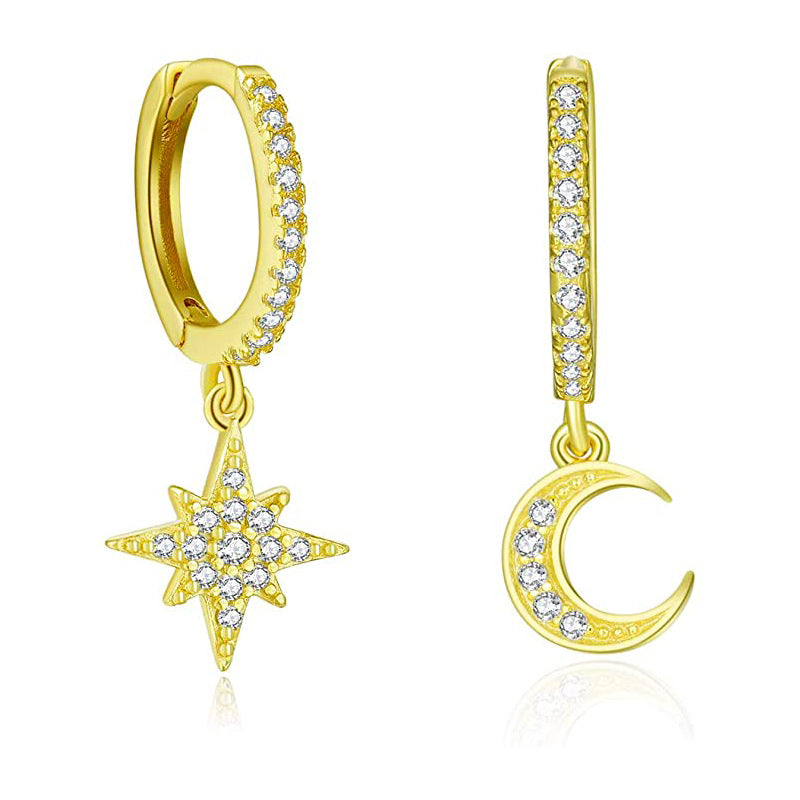 Women's & Men's Popular Zircon Cross Butterfly Star Moon Hip Ear Buckle