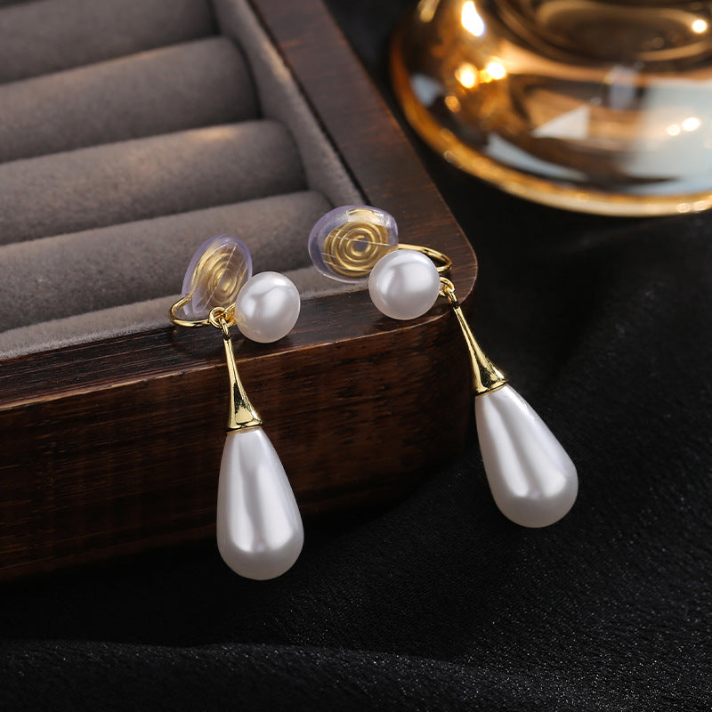 Design Water Drop Pearl Ear Clip Rings