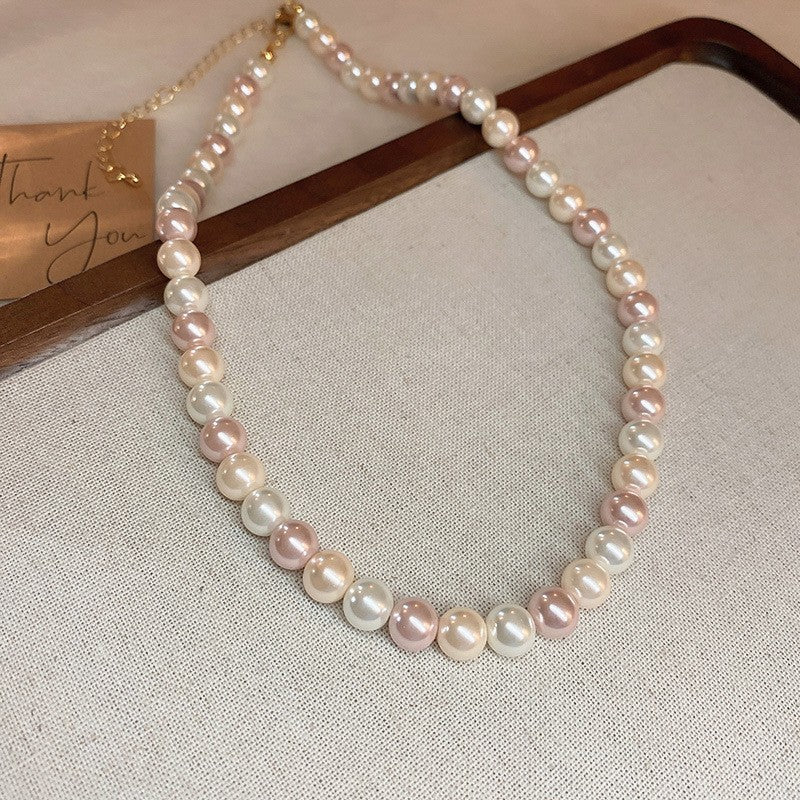 French Laziness Pearl Female Niche High Necklaces