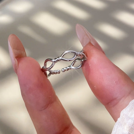 Line Twist Female Simple Temperament Daily Commute Adjustable Ring