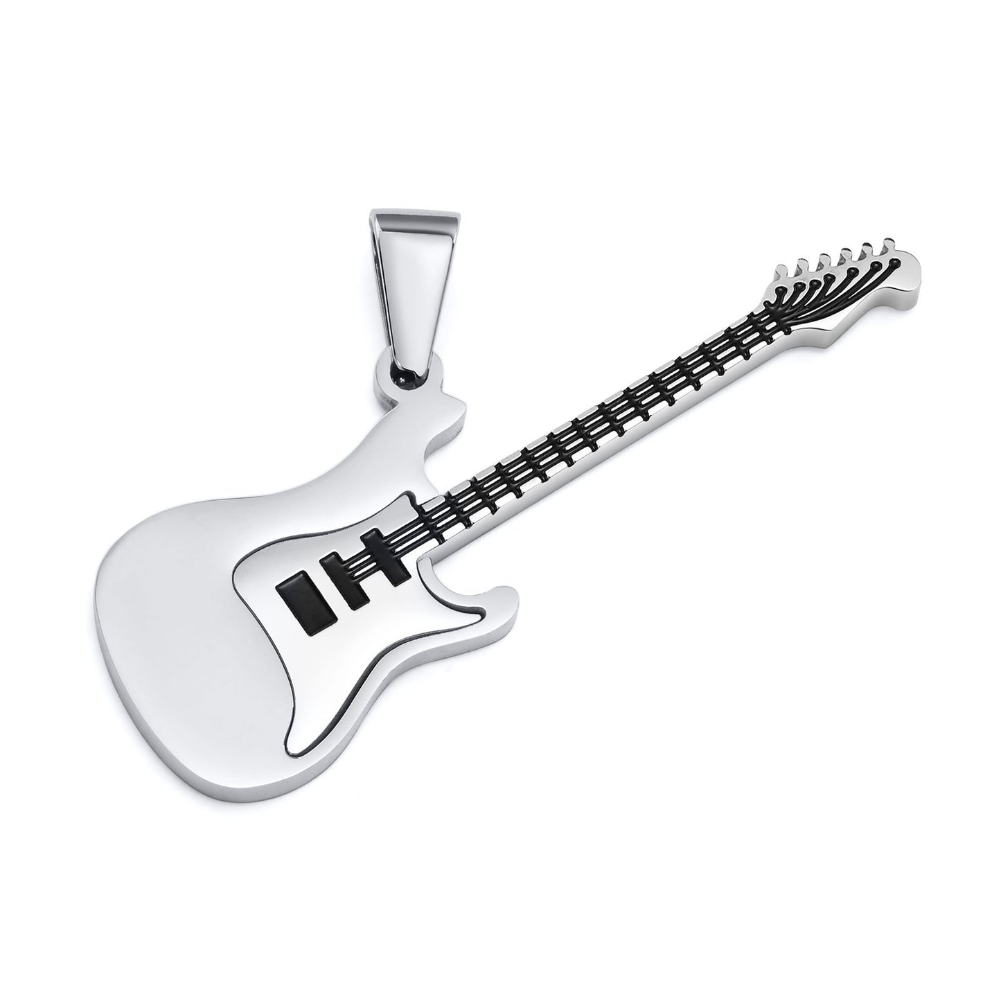 Personality Fashion Stainless Steel Guitar Street Necklaces