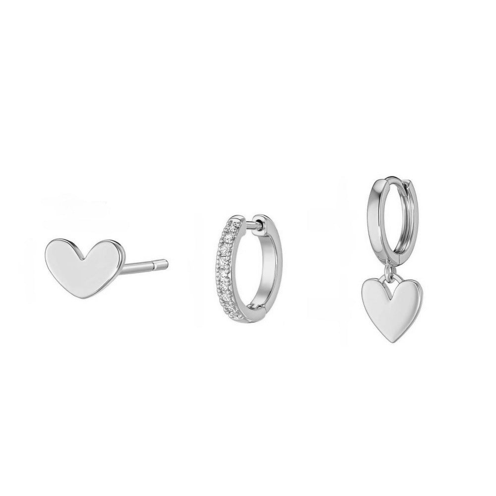 Rhinestone Love Eardrop Personality Trendy Wear Pendants