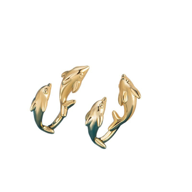 Dolphin Ear Rear Female Minority Design High Earrings