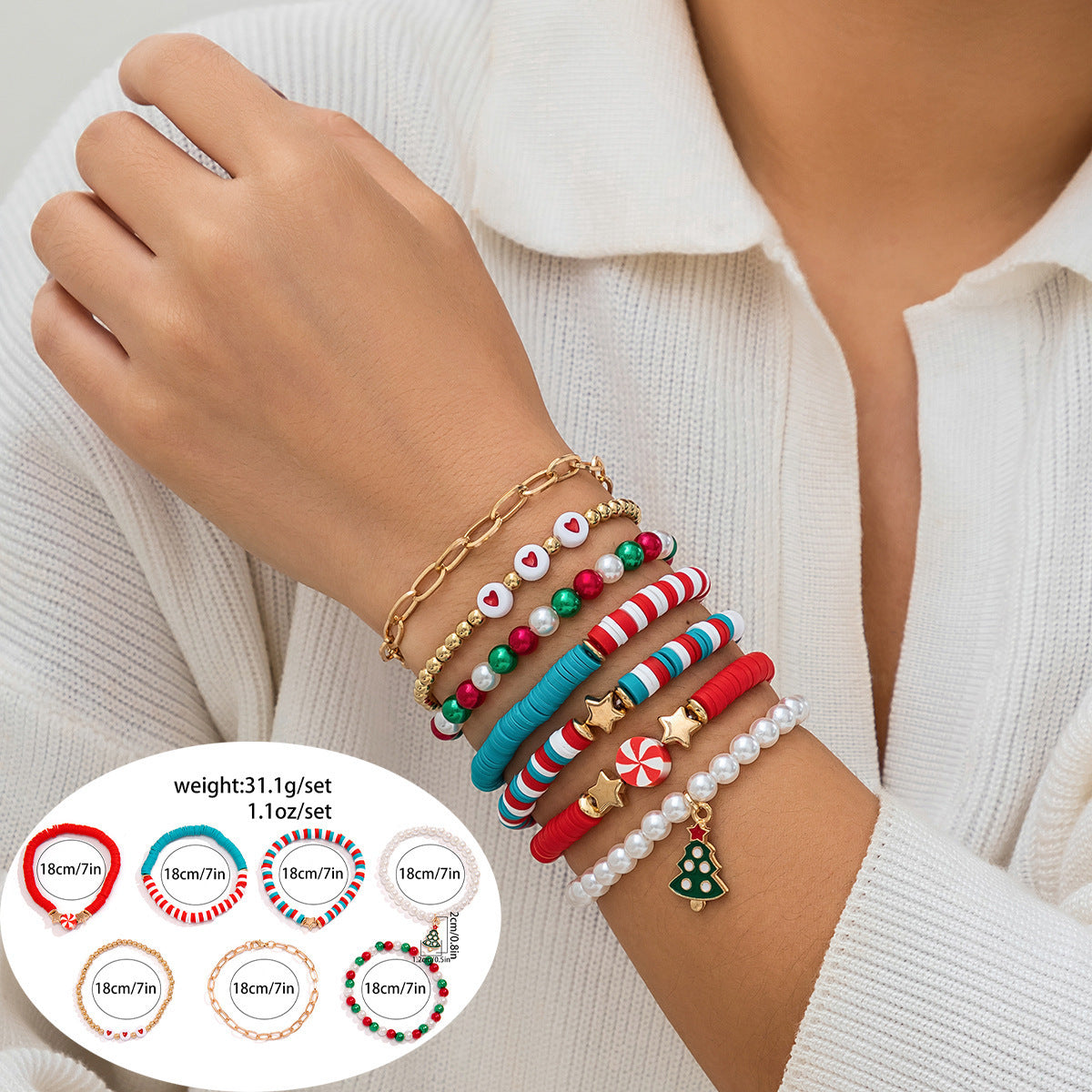 Women's Holiday Gift Santa Claus Suits Snowman Bracelet