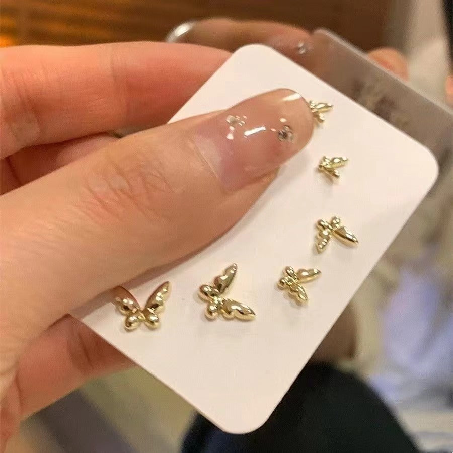Fashion Mini Butterfly Korean Style High Stud Earrings