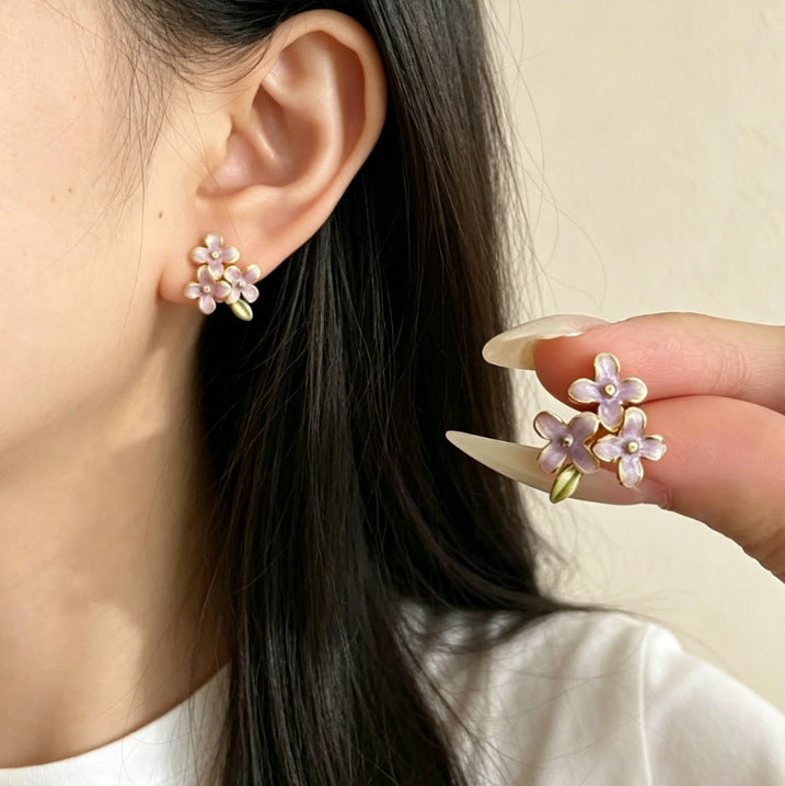 Women's Minority Design Fashionable Flower Light Luxury High-grade Temperament Earrings