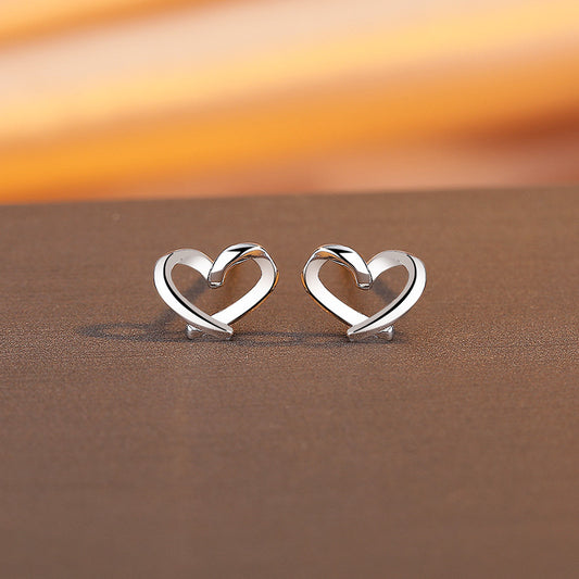 Sier Elegant High Sense Clover Heart Earrings